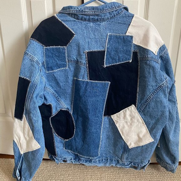 BDG Patchwork Denim Trucker Jacket Medium - Picture 6 of 8